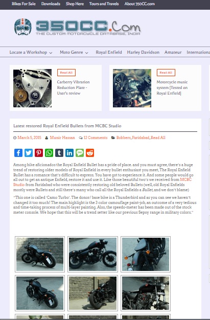 350cc.com article on BLACK BOB & CAMO TURBO (dtd 05Mar15)