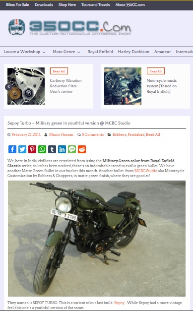 350cc.com article on SEPOY TURBO (dtd 22Feb14)