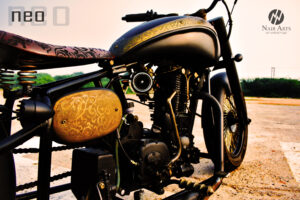 Neo engraved custom Enfield Motorcycle 9